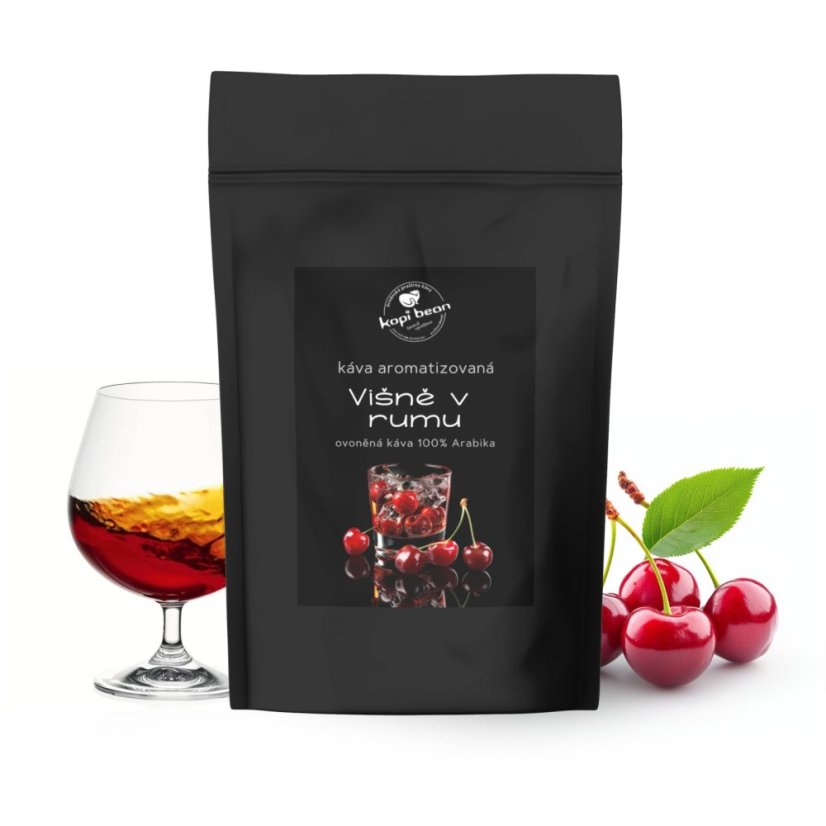 Flavored Coffee – Cherries in Rum - Weight: 100g Flavored Coffee – Cherries in Rum - Weight: 100g
