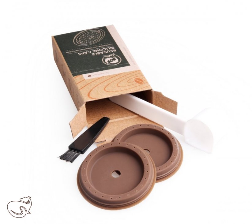 Силіконовий ковпачок kawio 2x+мірник+щіточка для пристроїв Nespresso® Vertuo, 1 комплект