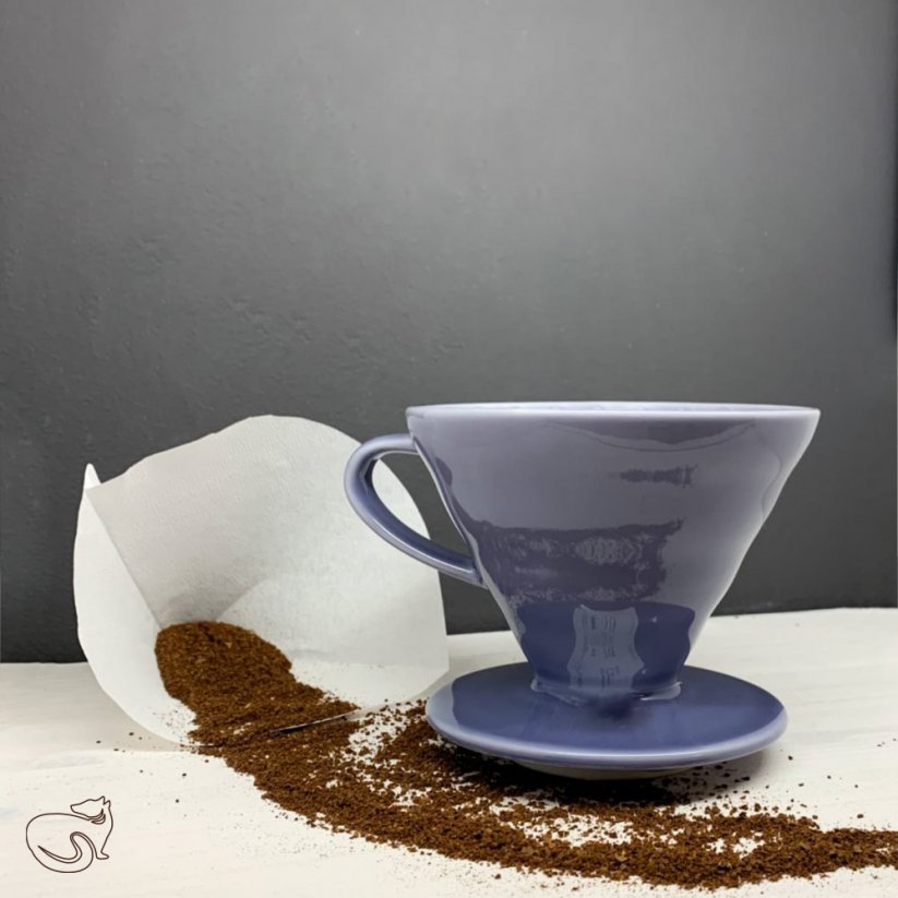 Hario - V60-02 DRIP, fialový keramický kávovar