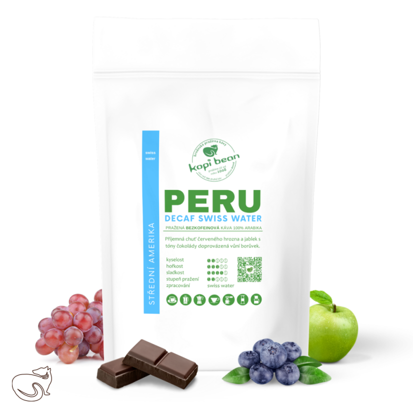 Peru Decaf Swiss water process - čerstvě pražená bezkofeinová káva, min. 50 g