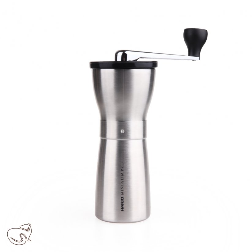 Hario - Mini Mill Slim PRO stříbrný, ruční mlýnek na kávu