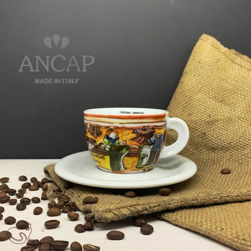 dAncap - šálek s podšálkem cappuccino Mercantini, oblečení, 190 ml