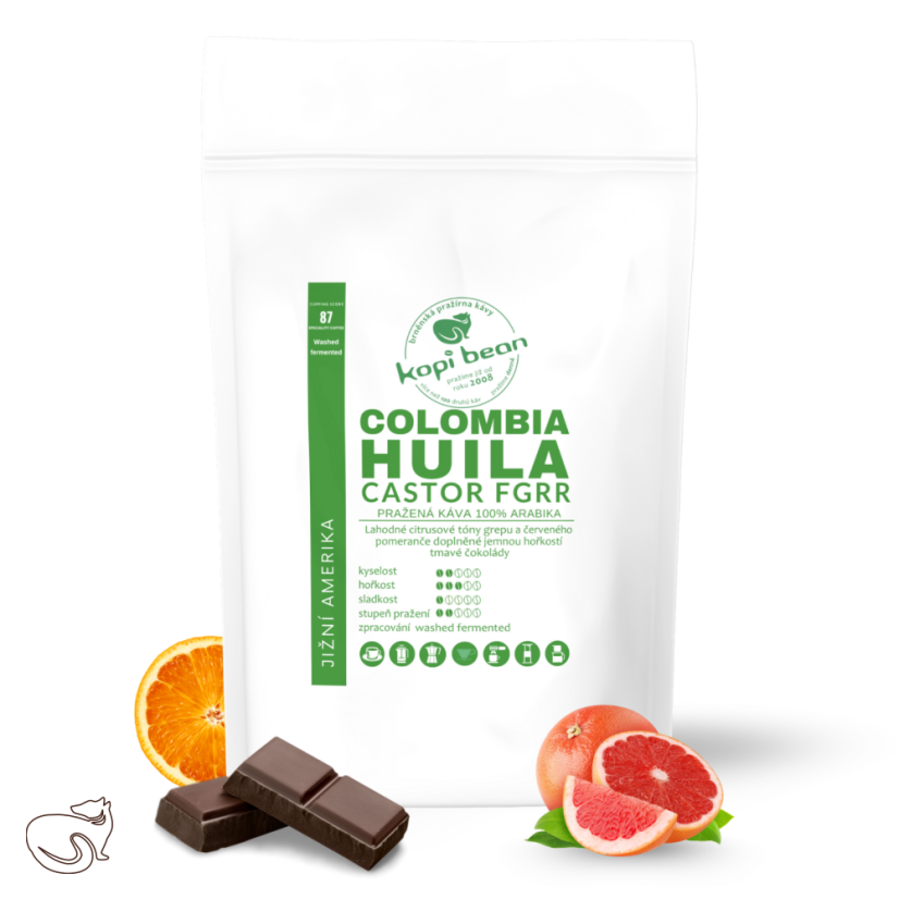 Colombia Huila - Castor FGRR, čerstvá káva Arabika, min. 50 g