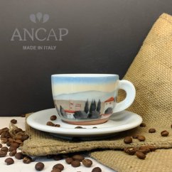 dAncap - šálek s podšálkem cappuccino Contrade, vesnice, 190 ml