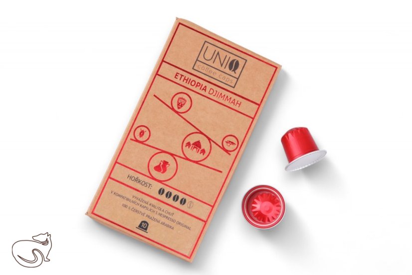 UNIQCAPS Ethiopia Djimmah, kapsle pro Nespresso® z čerstvě pražené kávy, min. 10 ks
