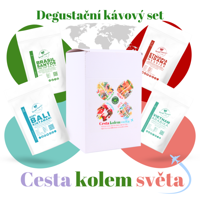 Degustační set káv | Cesta kolem světa – 4x50 g