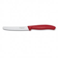 Kuchyňský nůž Victorinox na rajčata vlnitý červený