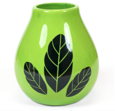 Kalabasa | zelená s motivem lístků, 350 ml