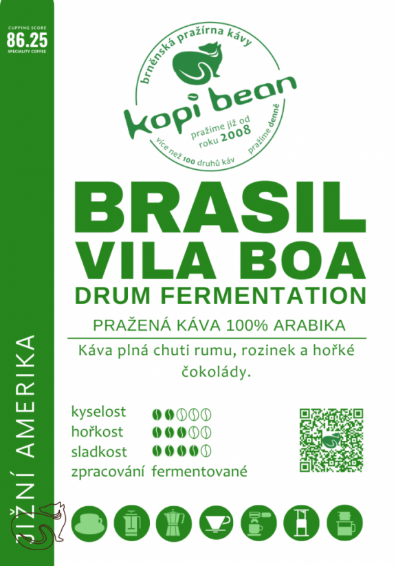 Brasil Vila Boa Drum Fermentation - čerstvě pražená káva, min. 50 g