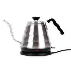 Hario - BUONO, elektrická stříbrná konvice s husím hrdlem, objem  800 ml