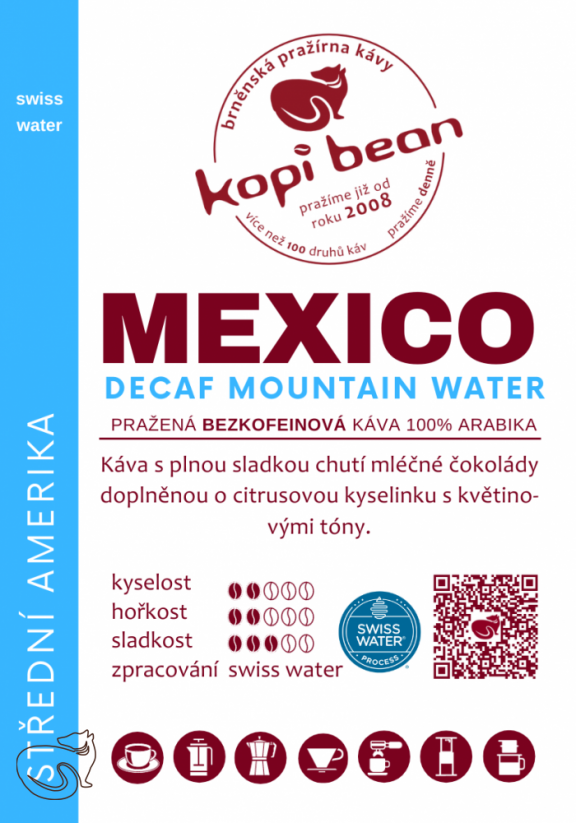 Mexico Decaf Mountain Water - fresh roasted decaf coffee, min. 50g