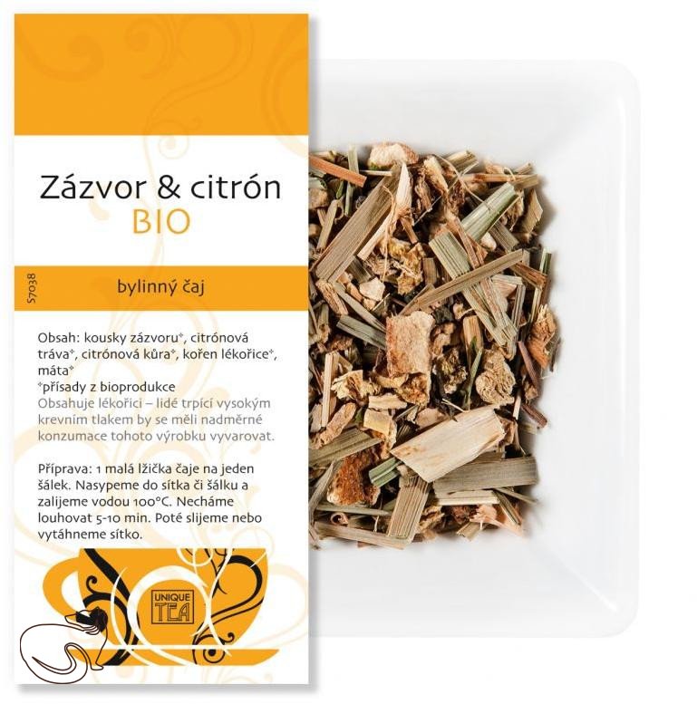 Citrón se zázvorem BIO – bylinný čaj, min. 50g