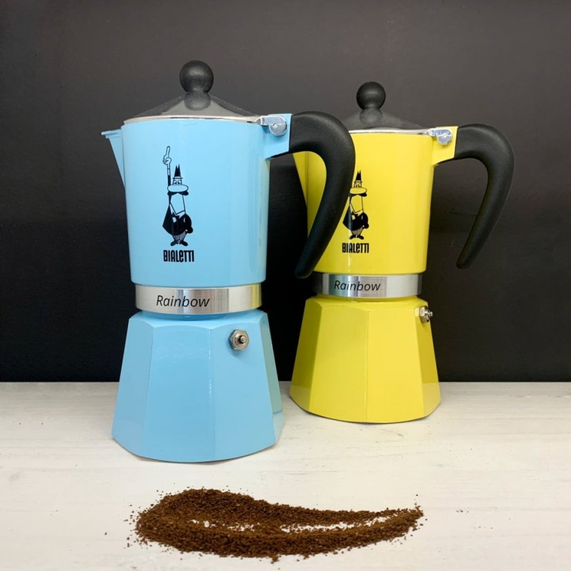 Bialetti - RAINBOW, кавник з мокко жовтий, місткість 6 чашок