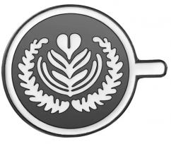 Clothes pin badge - Latte art Tulip