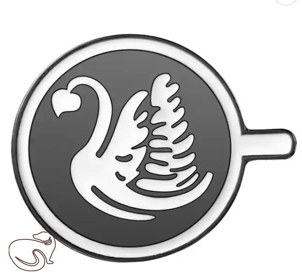 Clothes pin badge - Latte art Swan