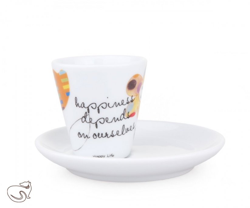 dAncap - чашка з блюдцем для еспресо щасливого життя, соняшник