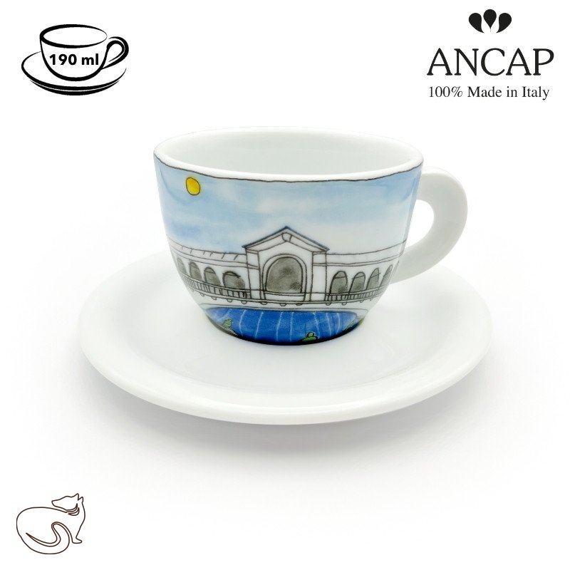 dAncap - чашка з блюдцем для капучіно Venezia, Ponte di Rialto, 190 мл