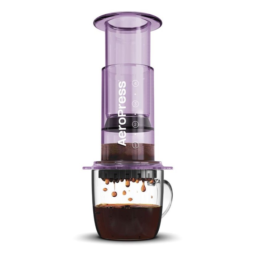 AeroPress® Clear fialový -  cestovní kávovar