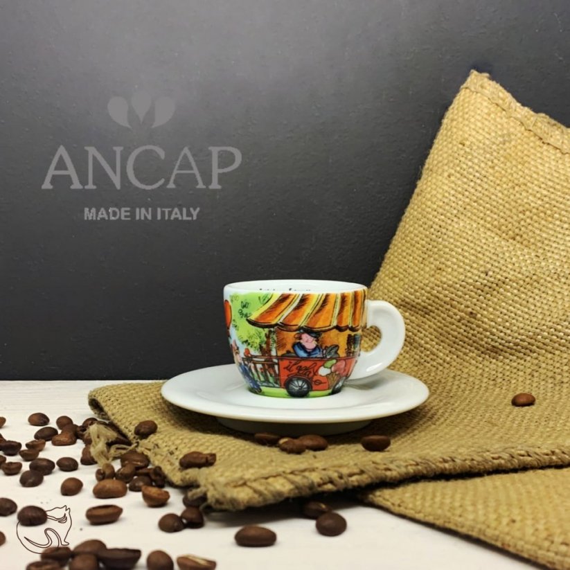 dAncap - Чашка з блюдцем для еспресо Mercantini, морозиво, 60 мл