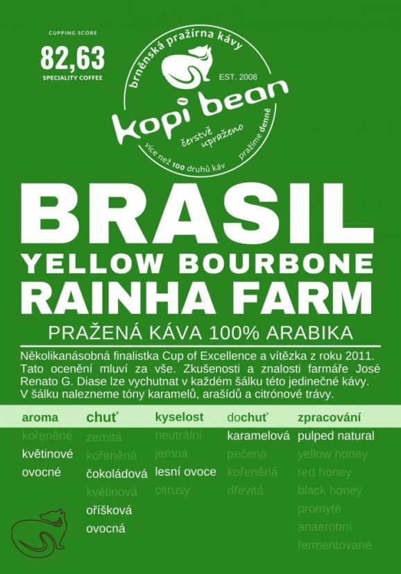 Brasil Yellow Bourbon Rainha Farm - freshly roasted coffee, min. 50g