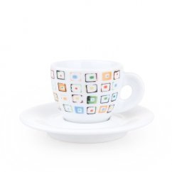 dAncap - Чашка з блюдцем для еспресо Riccioli & Co, квадрати, 60 мл
