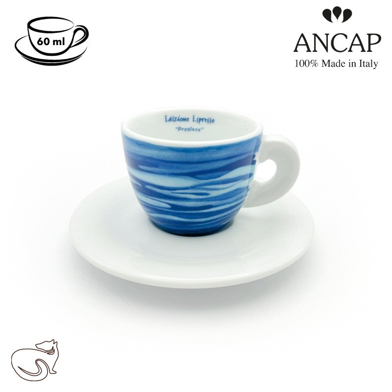 dAncap - šálek s podšálkem na espresso, Preziosa, hladina moře, 60 ml