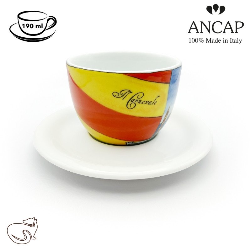 dAncap - šálek s podšálkem  cappuccino Venezia, karneval, 190 ml
