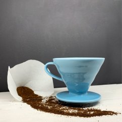Hario, V60-02 Kávovar keramický drip, modrý