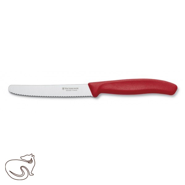Kuchyňský nůž Victorinox na rajčata vlnitý červený