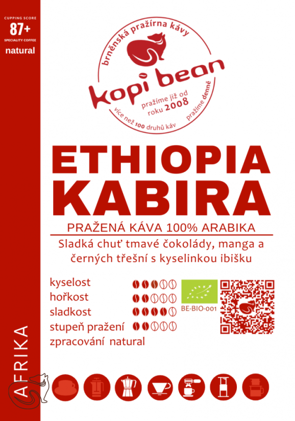 Ethiopia Kabira BIO – čerstvě pražená káva, min. 50 g