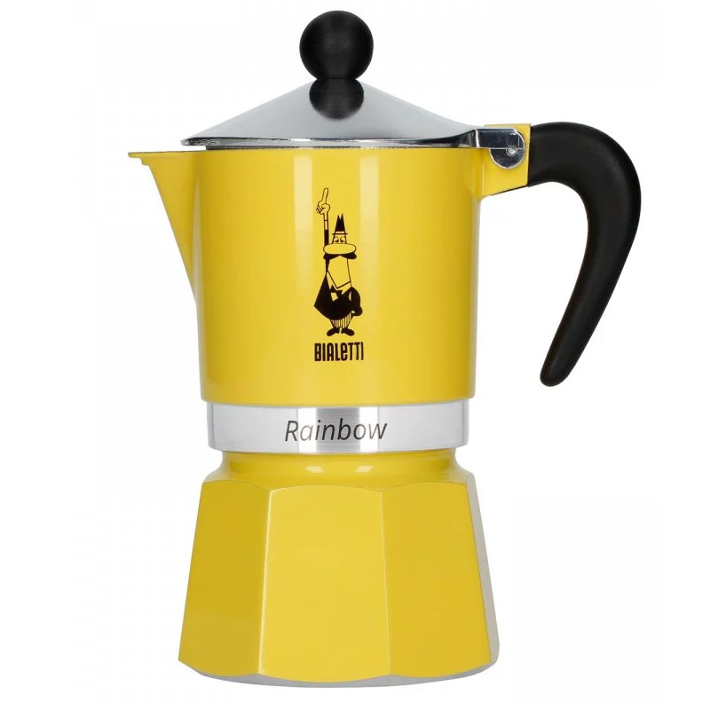 Bialetti - RAINBOW, кавник з мокко жовтий, місткість 6 чашок