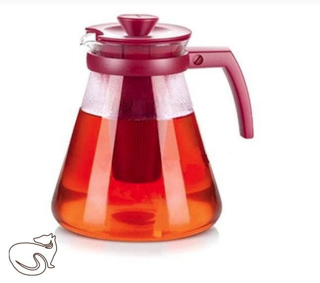 Tescoma - TEO TONE, Чайник червоний скляний з ситечками, 1,25 л