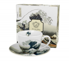 Duo - porcelánový hrnek s podšálkem The Great Wave Hokusai, 250 ml