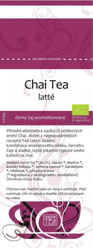 Chai Tea Latte BIO – černý čaj aromatizovaný, min. 50g