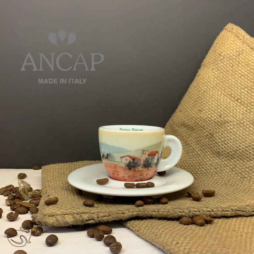 dAncap - Чашка для еспресо Contrade з блюдцем, мак, 60 мл