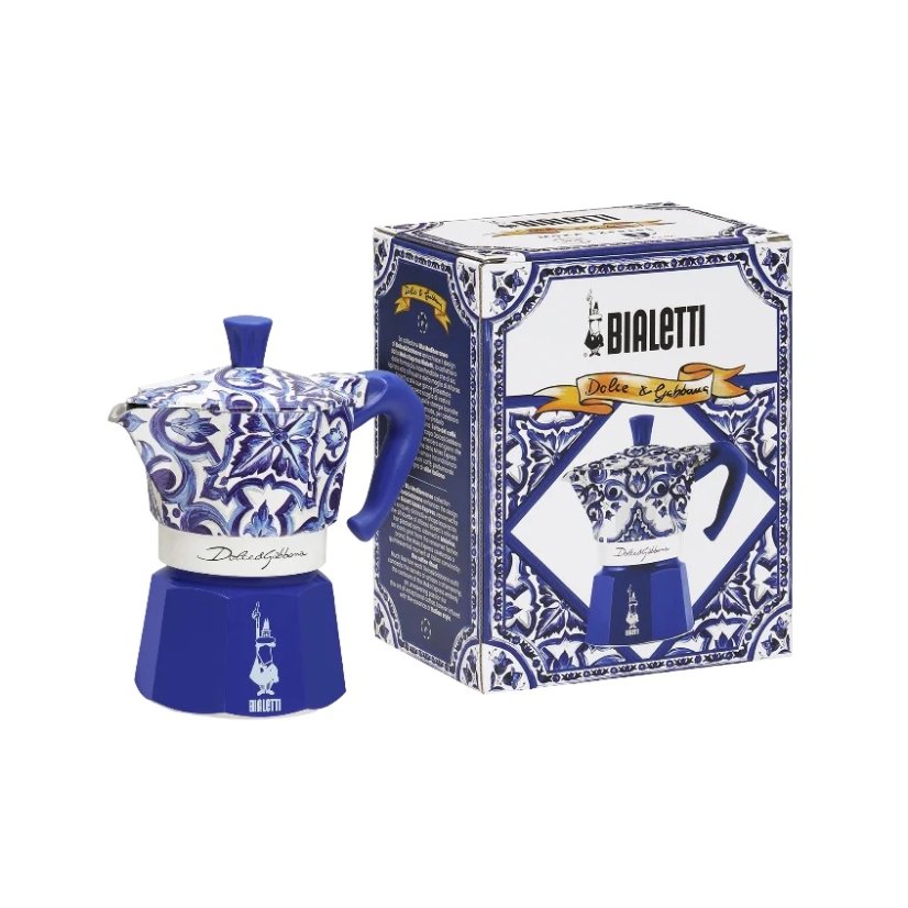 Bialetti - Moka Express Dolce & Gabbana, 3 šálky, Blu Meditarraneo