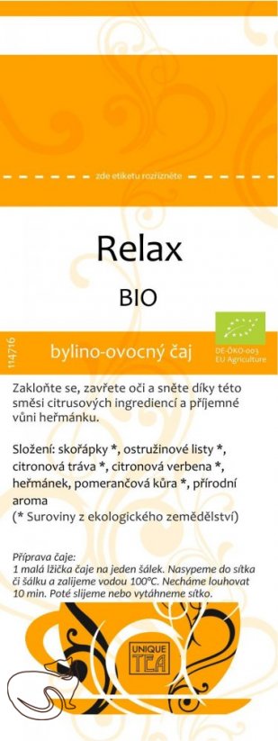 Relax BIO – bylinný čaj, min. 50g