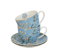 Duo - 2 porcelain mugs with saucers Almond Blossom V. Van Gogh, 270 ml