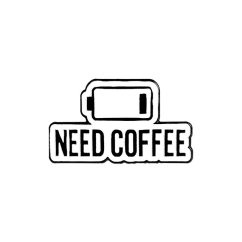 Připínáček na oblečení - Need Coffee