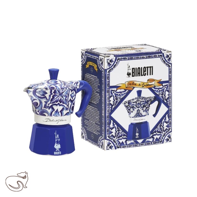 Bialetti - Moka Express Dolce & Gabbana, 3 šálky, Blu Meditarraneo