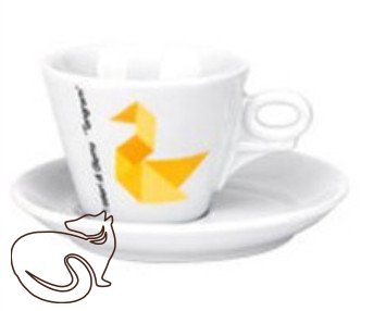 dAncap - чашка з блюдцем для капучіно Tangram, гусак, 180 мл