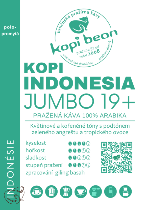 Kopi Jumbo 19 Plus - čerstvě pražená káva, min. 50g