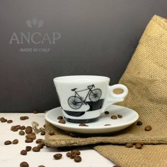 dAncap - šálek s podšálkem cappuccino Italia in Bici, kopec, 180 ml