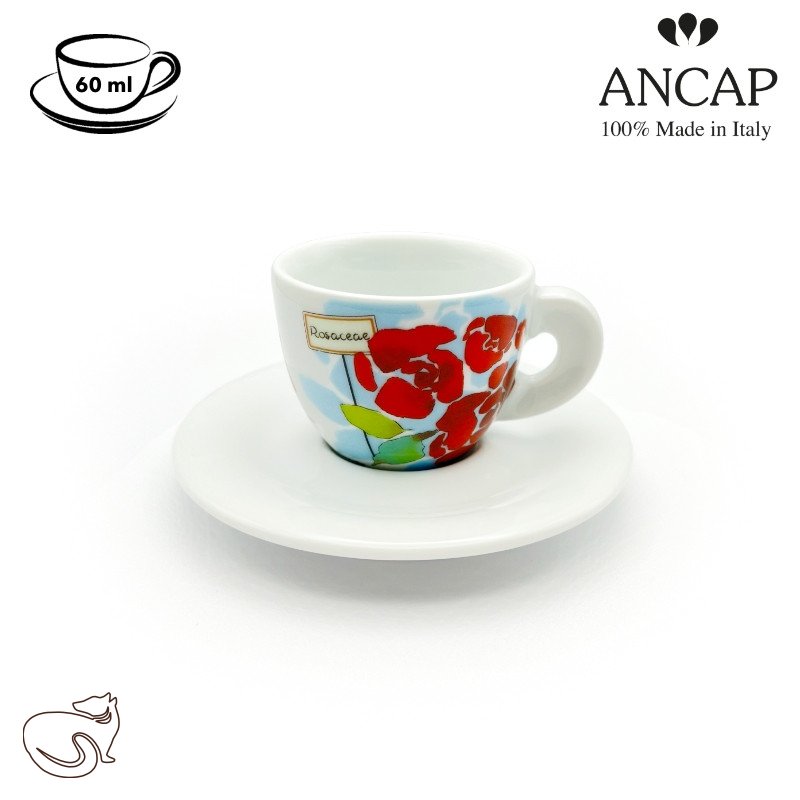 dAncap - Чашка з блюдцем для еспресо Giardino D. Meravigle, троянда, 60 мл