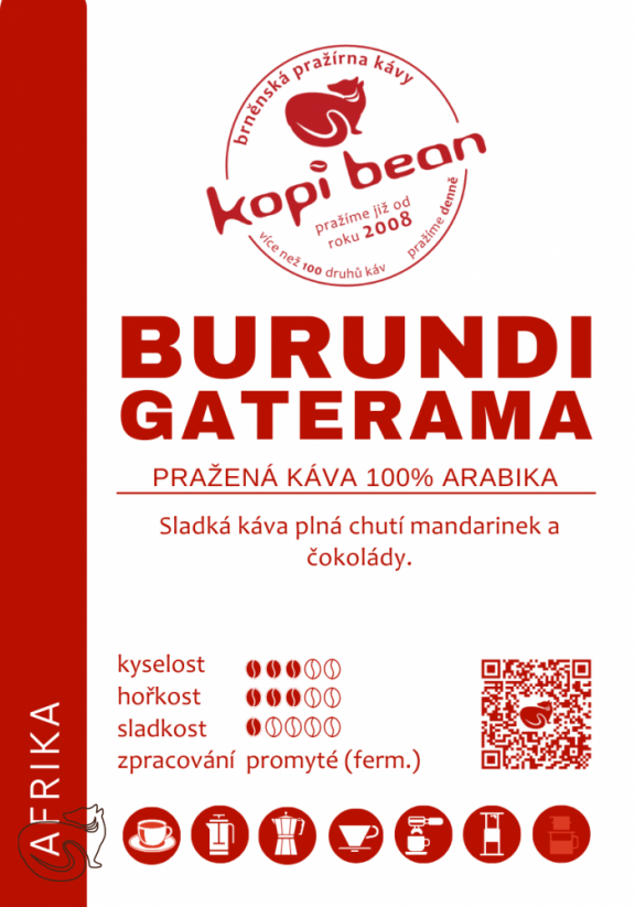 Burundi Gaterama - čerstvě pražená káva, min. 50 g