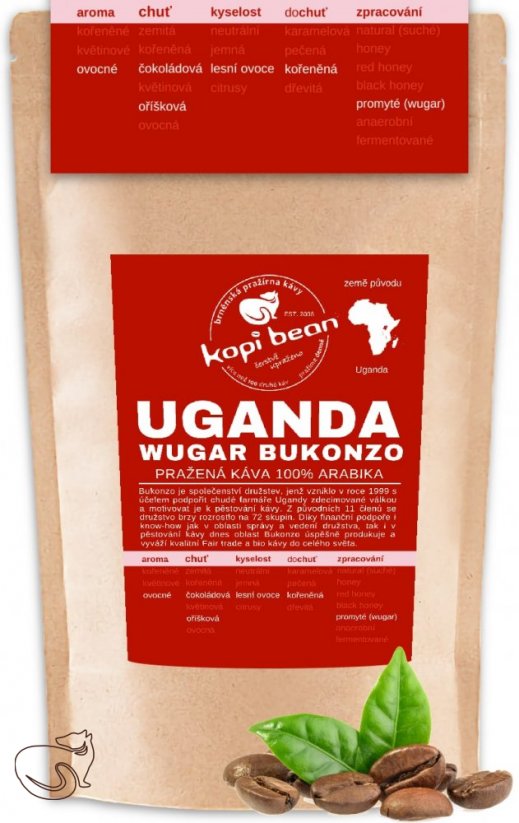 Uganda Wugar Bukonzo BIO Fair Trade - свіжообсмажена кава, мін. 50г