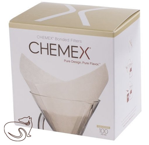 Chemex FS-100 паперовий фільтр квадратний білий на 6,8,10 чашок (100 шт)