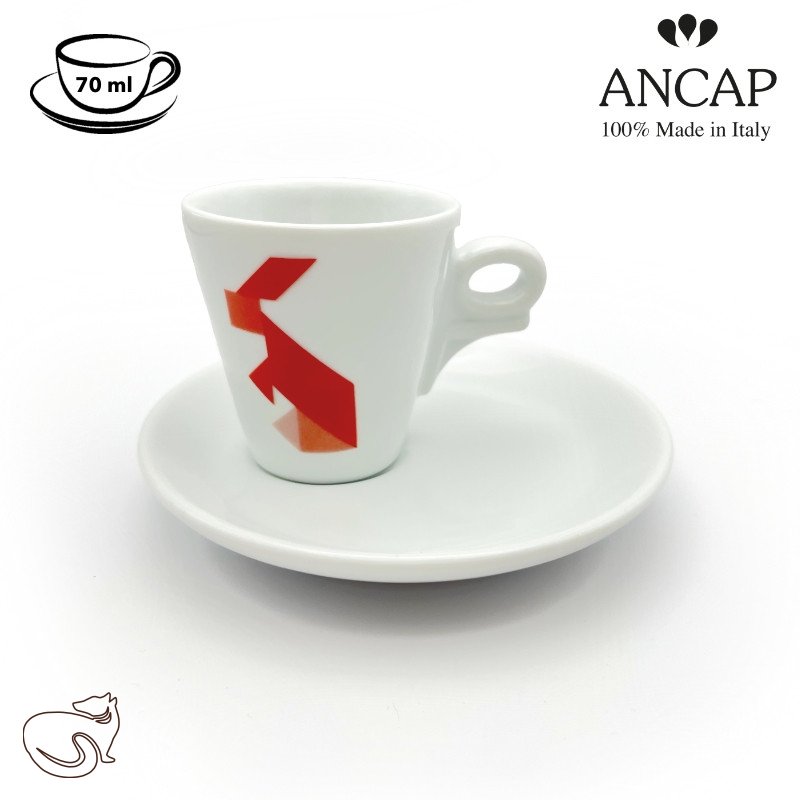 dAncap - Чашка з блюдцем для еспресо Tangram, заєць, 70 мл