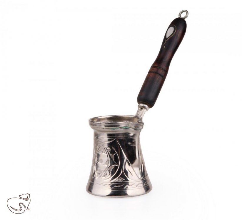 Традиційний турецький кавник SEDEF нікель з дерев'яною ручкою, розмір S, 150 мл