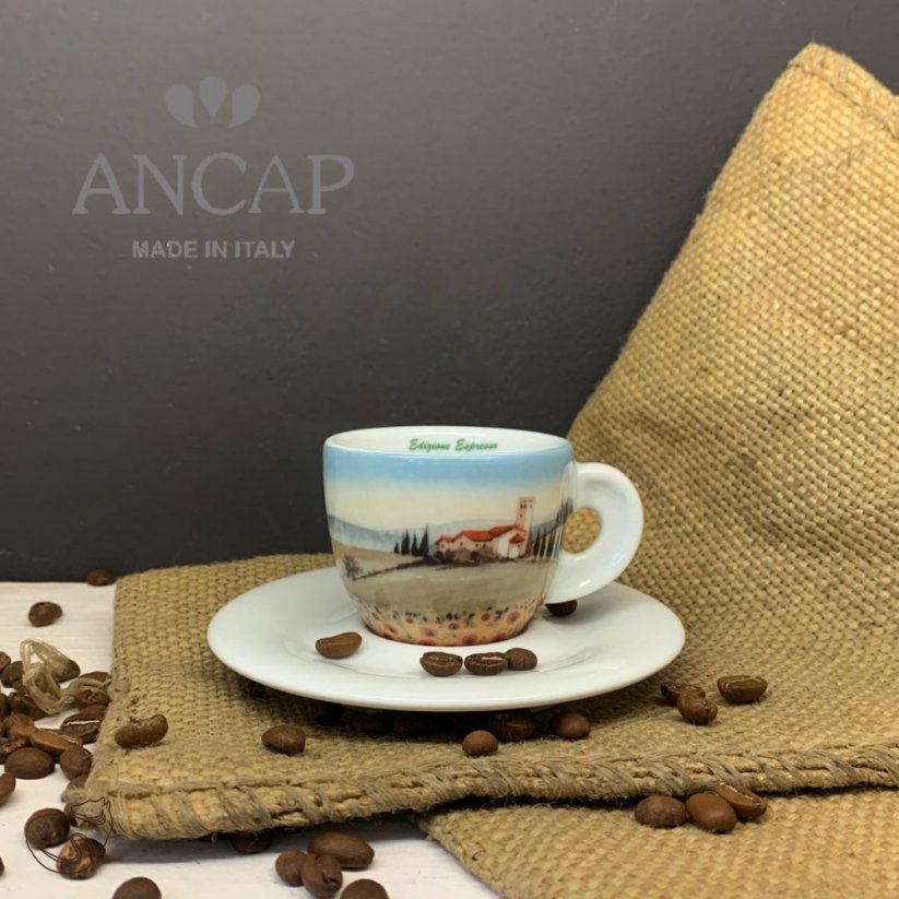 dAncap - Чашка з блюдцем для еспресо Contrade, соняшник, 60 мл
